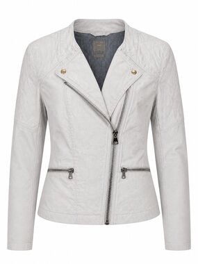 Gap Quilted Moto Jacket Light Gray Stone Zip Front